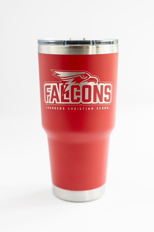30oz Falcons Logo | Red Tumbler